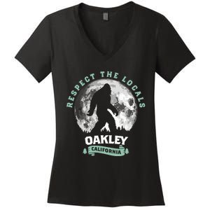 Oakley California Bigfoot Night Walk Retro Women's V-Neck T-Shirt