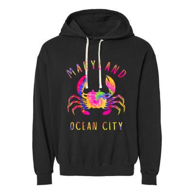 Ocean City Blue Crab Tie Dye Maryland Maryland Vacation Garment-Dyed Fleece Hoodie