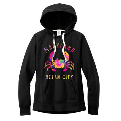 Ocean City Blue Crab Tie Dye Maryland Maryland Vacation Women's Fleece Hoodie