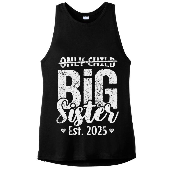 Only Child Big Sister 2025 Big Sis 2025 Ns Ladies PosiCharge Tri-Blend Wicking Tank