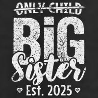 Only Child Big Sister 2025 Big Sis 2025 Ns 7 Panel Mesh Trucker Snapback Hat