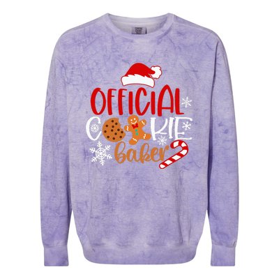 O.fficial Cookie Baker Snowflakes Santa Pajama Xmas Colorblast Crewneck Sweatshirt