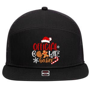 O.fficial Cookie Baker Snowflakes Santa Pajama Xmas 7 Panel Mesh Trucker Snapback Hat