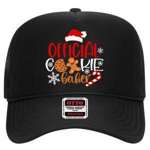 O.fficial Cookie Baker Snowflakes Santa Pajama Xmas High Crown Mesh Back Trucker Hat