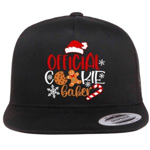 O.fficial Cookie Baker Snowflakes Santa Pajama Xmas Flat Bill Trucker Hat