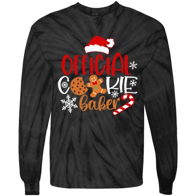 O.fficial Cookie Baker Snowflakes Santa Pajama Xmas Tie-Dye Long Sleeve Shirt