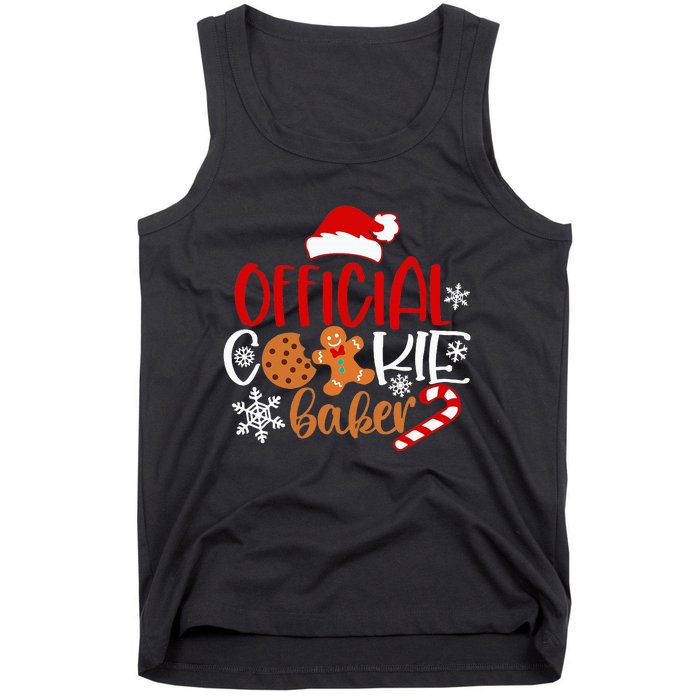 O.fficial Cookie Baker Snowflakes Santa Pajama Xmas Tank Top