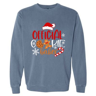 O.fficial Cookie Baker Snowflakes Santa Pajama Xmas Garment-Dyed Sweatshirt