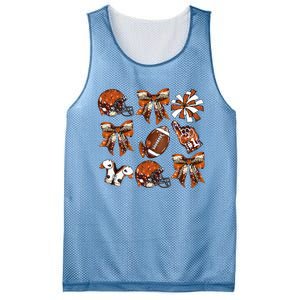 Orange Coquette Bow Football Game Day Mesh Reversible Basketball Jersey Tank