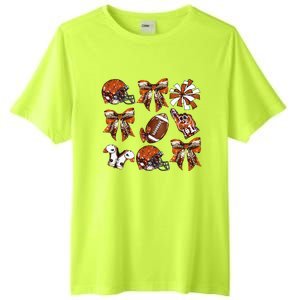 Orange Coquette Bow Football Game Day Tall Fusion ChromaSoft Performance T-Shirt