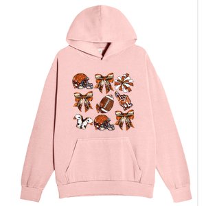 Orange Coquette Bow Football Game Day Urban Pullover Hoodie