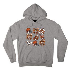 Orange Coquette Bow Football Game Day Tall Hoodie