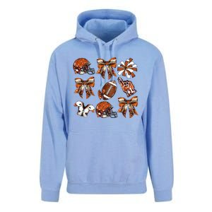 Orange Coquette Bow Football Game Day Unisex Surf Hoodie