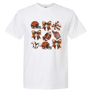 Orange Coquette Bow Football Game Day Garment-Dyed Heavyweight T-Shirt