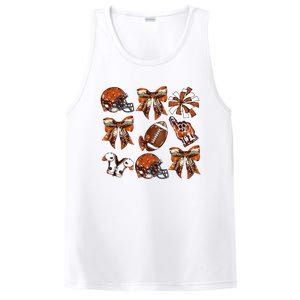 Orange Coquette Bow Football Game Day PosiCharge Competitor Tank