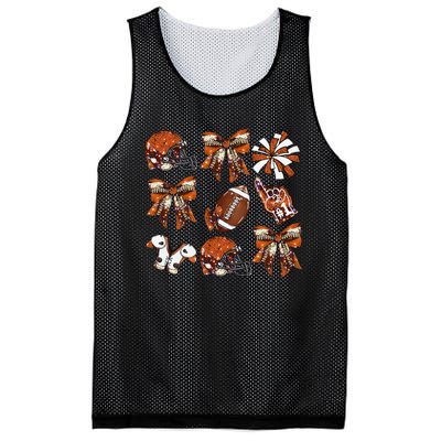 Orange Coquette Bow Football Game Day Women Gift Mesh Reversible Basketball Jersey Tank