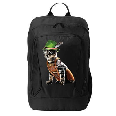 Oktoberfest Cat Bavarian Lederhosen Costume Alpine Hat Gift City Backpack