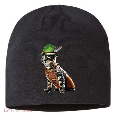 Oktoberfest Cat Bavarian Lederhosen Costume Alpine Hat Gift Sustainable Beanie