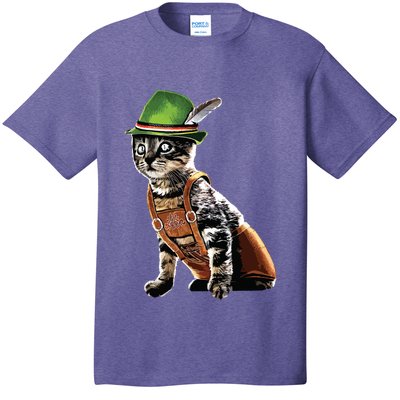 Oktoberfest Cat Bavarian Lederhosen Costume Alpine Hat Gift T-Shirt