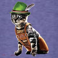 Oktoberfest Cat Bavarian Lederhosen Costume Alpine Hat Gift Kids T-Shirt