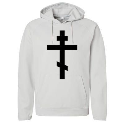 Orthodox Cross Byzantine Russian Orthodox Cross Performance Fleece Hoodie