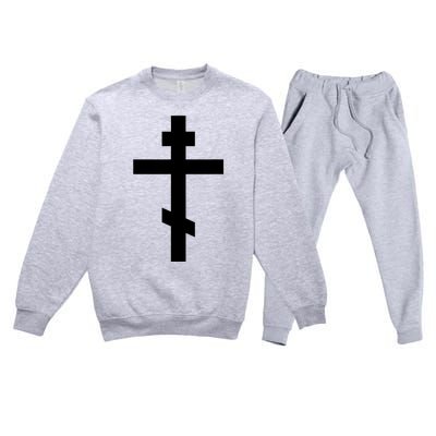 Orthodox Cross Byzantine Russian Orthodox Cross Premium Crewneck Sweatsuit Set