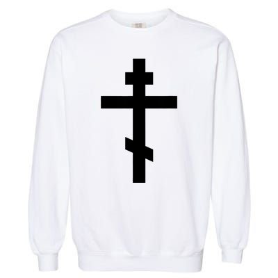 Orthodox Cross Byzantine Russian Orthodox Cross Garment-Dyed Sweatshirt