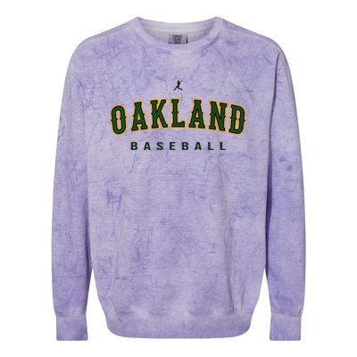 Oakland City Baseball Retro Vintage Baseball Lover Oakland Colorblast Crewneck Sweatshirt