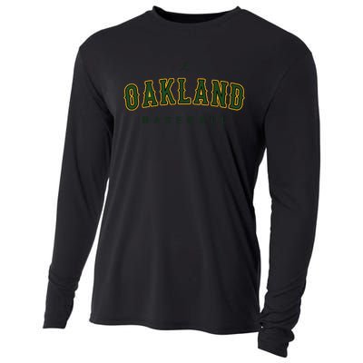 Oakland City Baseball Retro Vintage Baseball Lover Oakland Cooling Performance Long Sleeve Crew