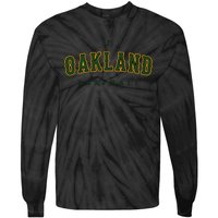 Oakland City Baseball Retro Vintage Baseball Lover Oakland Tie-Dye Long Sleeve Shirt