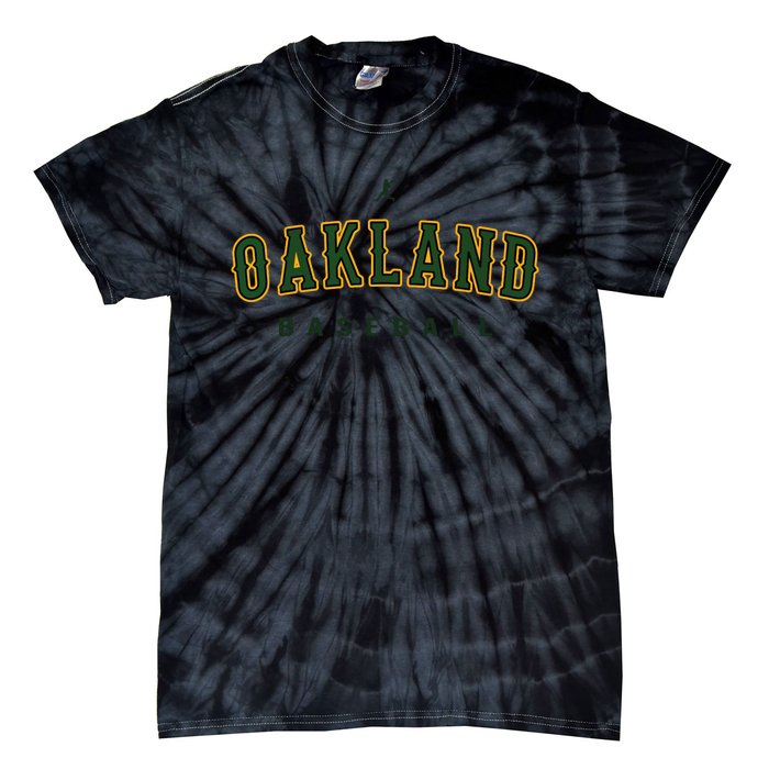 Oakland City Baseball Retro Vintage Baseball Lover Oakland Tie-Dye T-Shirt