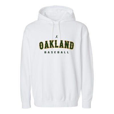 Oakland City Baseball Retro Vintage Baseball Lover Oakland Garment-Dyed Fleece Hoodie