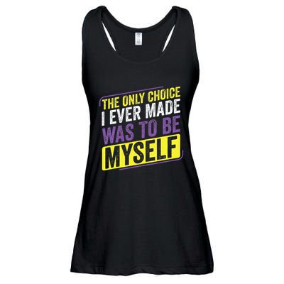 Only Choice Be Myself Lgbt Enby Non Binary Flag Ladies Essential Flowy Tank