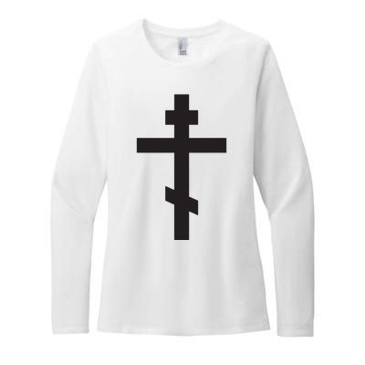 Orthodox Cross Byzantine Russian Orthodox Cross Womens CVC Long Sleeve Shirt