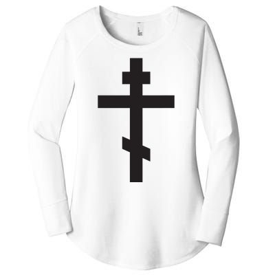 Orthodox Cross Byzantine Russian Orthodox Cross Women's Perfect Tri Tunic Long Sleeve Shirt