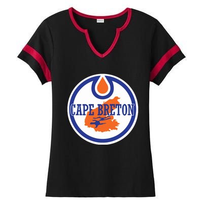 Oilers Cape Breton Ladies Halftime Notch Neck Tee