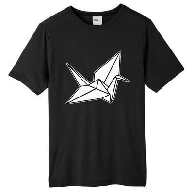 Origami Crane Blackwork Minimal Tall Fusion ChromaSoft Performance T-Shirt