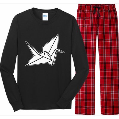 Origami Crane Blackwork Minimal Long Sleeve Pajama Set