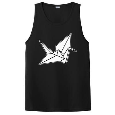 Origami Crane Blackwork Minimal PosiCharge Competitor Tank