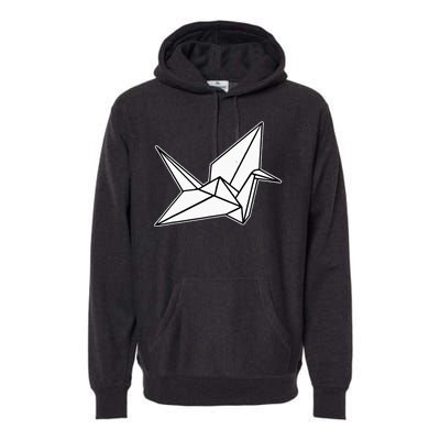 Origami Crane Blackwork Minimal Premium Hoodie