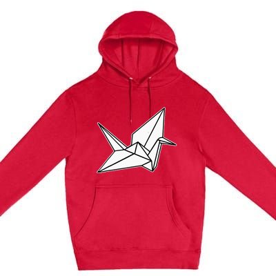 Origami Crane Blackwork Minimal Premium Pullover Hoodie