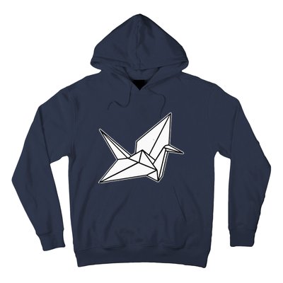 Origami Crane Blackwork Minimal Hoodie