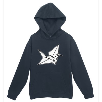 Origami Crane Blackwork Minimal Urban Pullover Hoodie