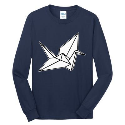 Origami Crane Blackwork Minimal Tall Long Sleeve T-Shirt