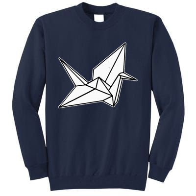 Origami Crane Blackwork Minimal Tall Sweatshirt