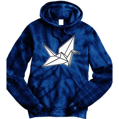 Origami Crane Blackwork Minimal Tie Dye Hoodie