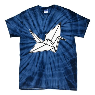 Origami Crane Blackwork Minimal Tie-Dye T-Shirt