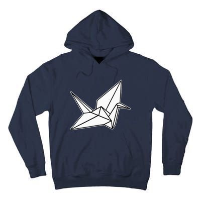 Origami Crane Blackwork Minimal Tall Hoodie