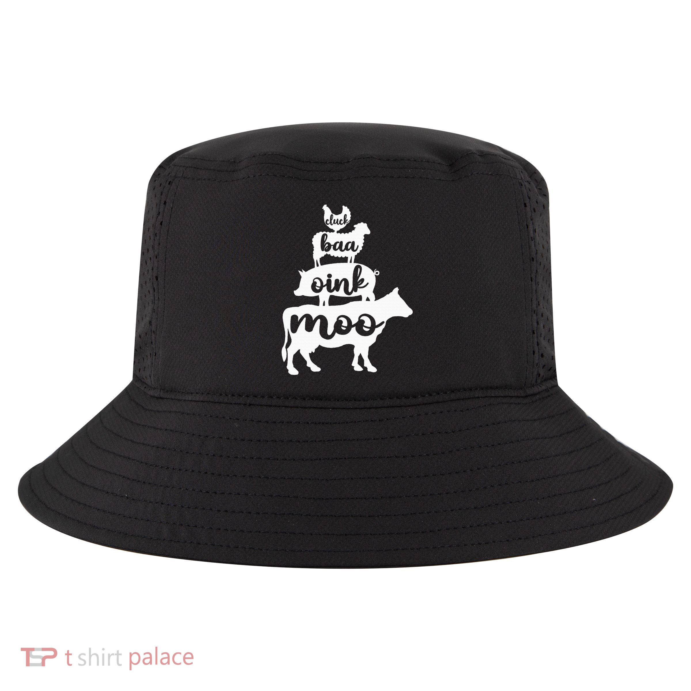 Oink Cluck Baa Moo Birthday Pig Chicken Cow Farmer Cool Comfort Performance Bucket Hat