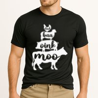 Oink Cluck Baa Moo Birthday Pig Chicken Cow Farmer Cooling Performance Crew T-Shirt